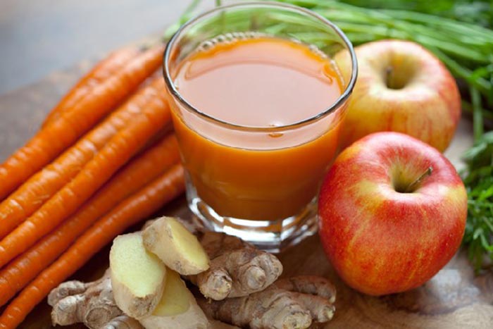Nước ép táo, cà rốt, gừng vừa tốt cho dạ dày vừa bổ sung vitamin cho cơ thể khỏe mạnh hơn