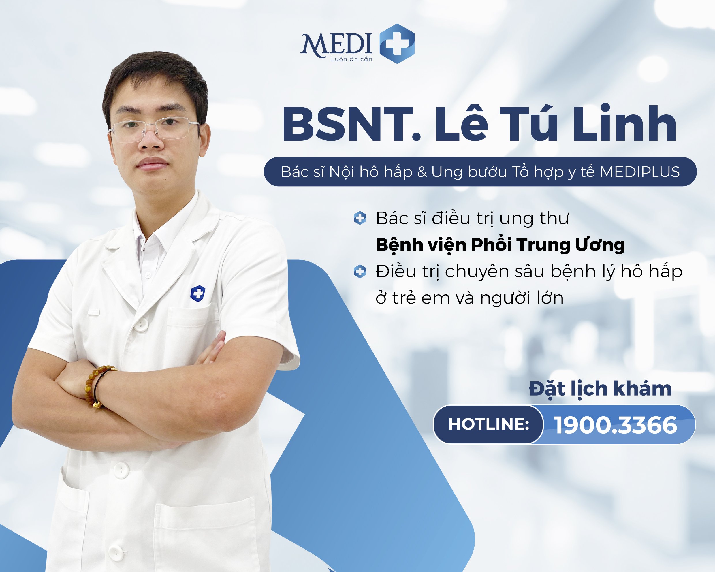 BSNT. Lê Tú Linh - Bác sĩ Bệnh viện Phổi Trung Ương - Bác sĩ Nội hô hấp &amp; Ung bướu Tổ hợp y tế MEDIPLUS