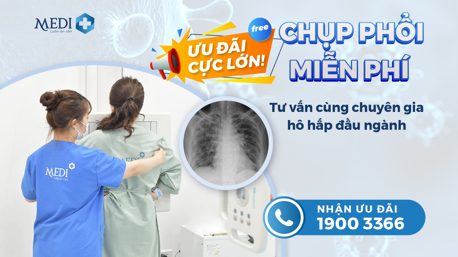 Miễn phí chụp phổi khi khám với chuyên gia hô hấp