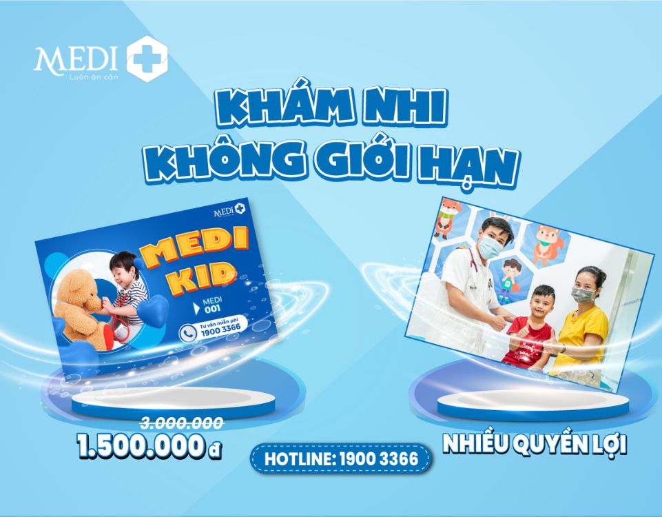 Giảm 50% thẻ khám bệnh trẻ em MEDIKID