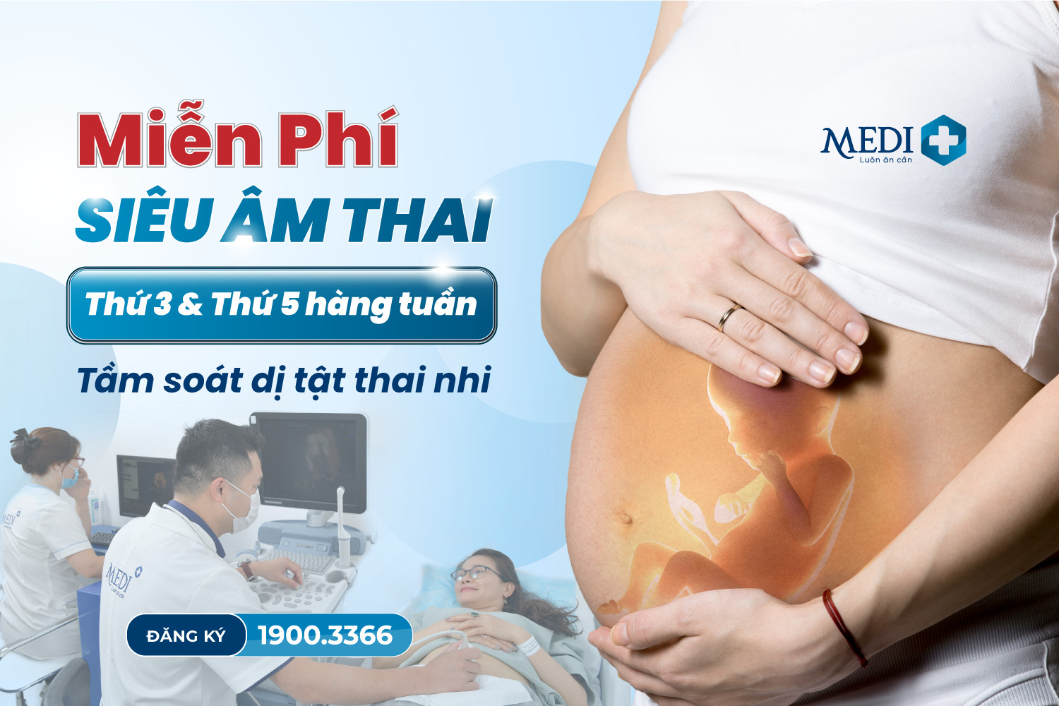 Siêu âm thai miễn phí tại MEDIPLUS