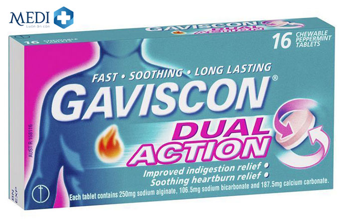 Thuốc trào ngược dạ dày Gaviscon tạo lớp gel bảo vệ bề mặt niêm mạc