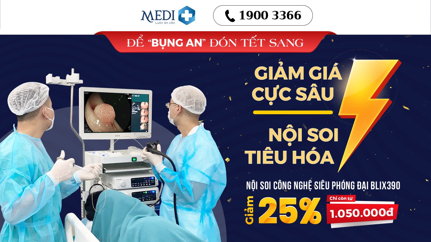 [Kết thúc] GIẢM TỚI 25% NỘI SOI TIÊU HÓA: SẴN SÀNG “BỤNG ÊM” BÌNH AN ĐÓN TẾT