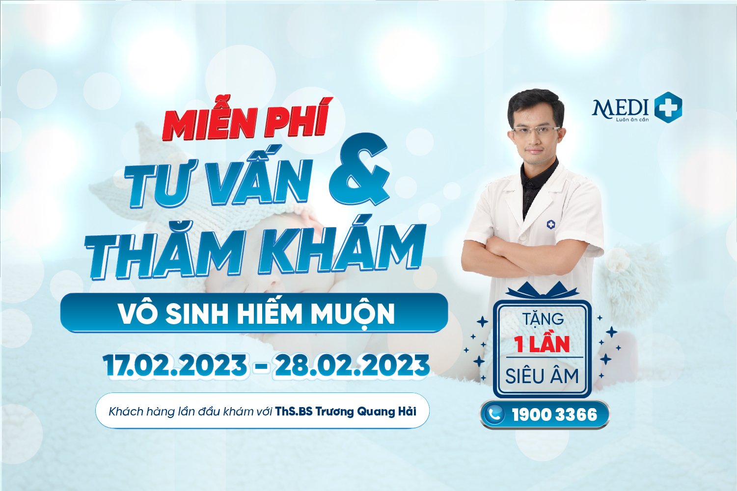 [Kết thúc] TUẦN LỄ VÀNG TẠI MEDIPLUS: HỖ TRỢ MIỄN PHÍ CÁC CẶP VỢ CHỒNG VÔ SINH HIẾM MUỘN