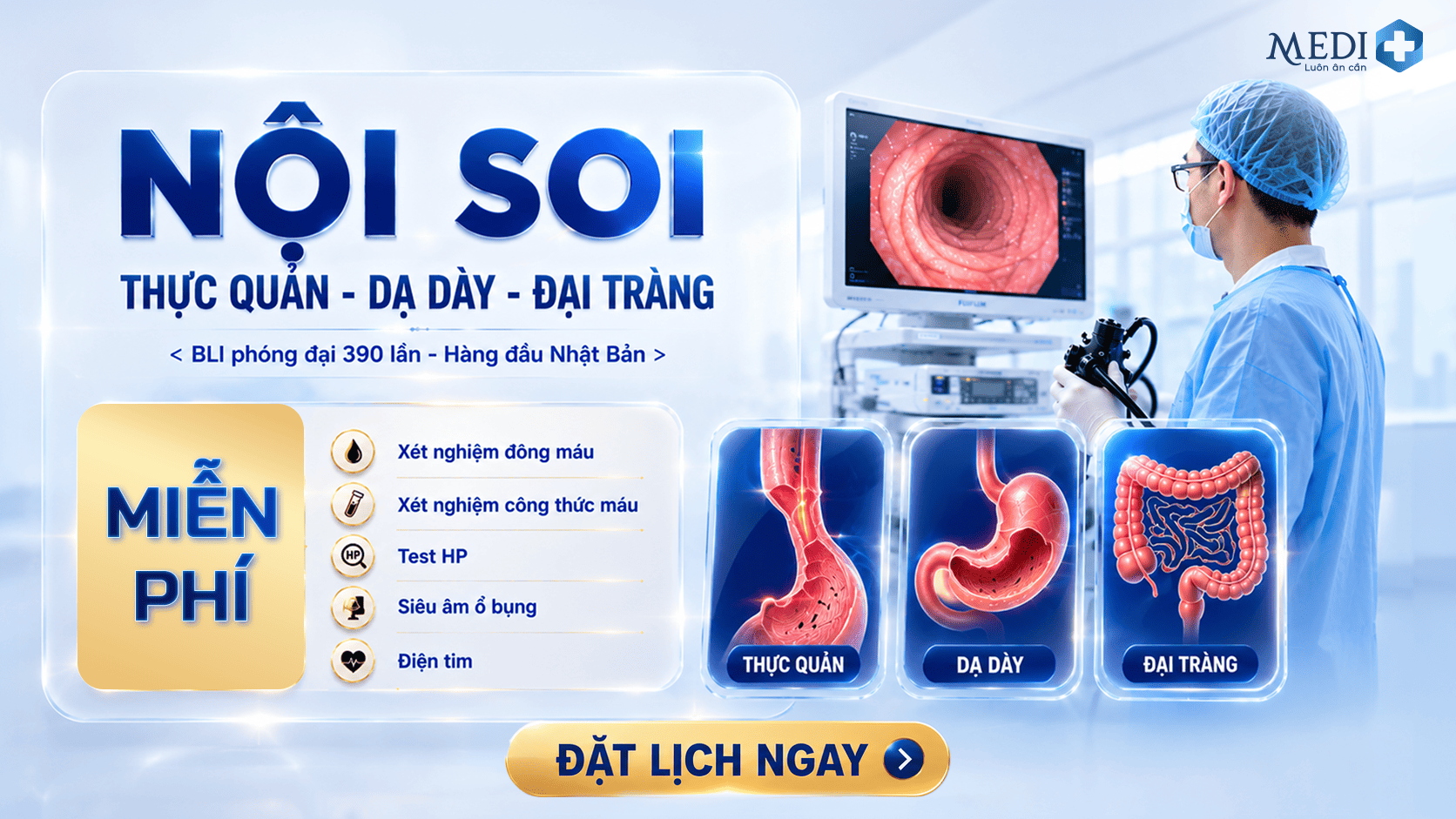 ƯU ĐÃI HOT DUY NHẤT THÁNG 8: NỘI SOI TIÊU HÓA CHỈ TỪ 1.500.000Đ